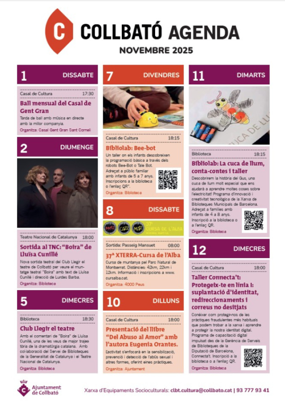 Agenda Collbató Novembre 2025