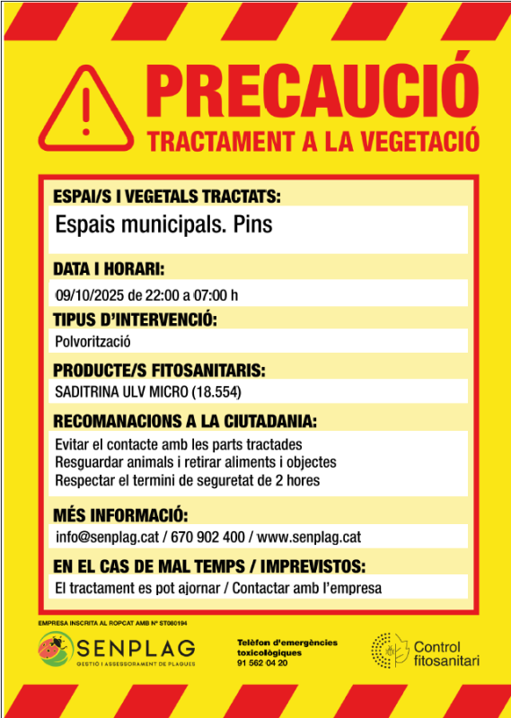 Tractament a la vegetació