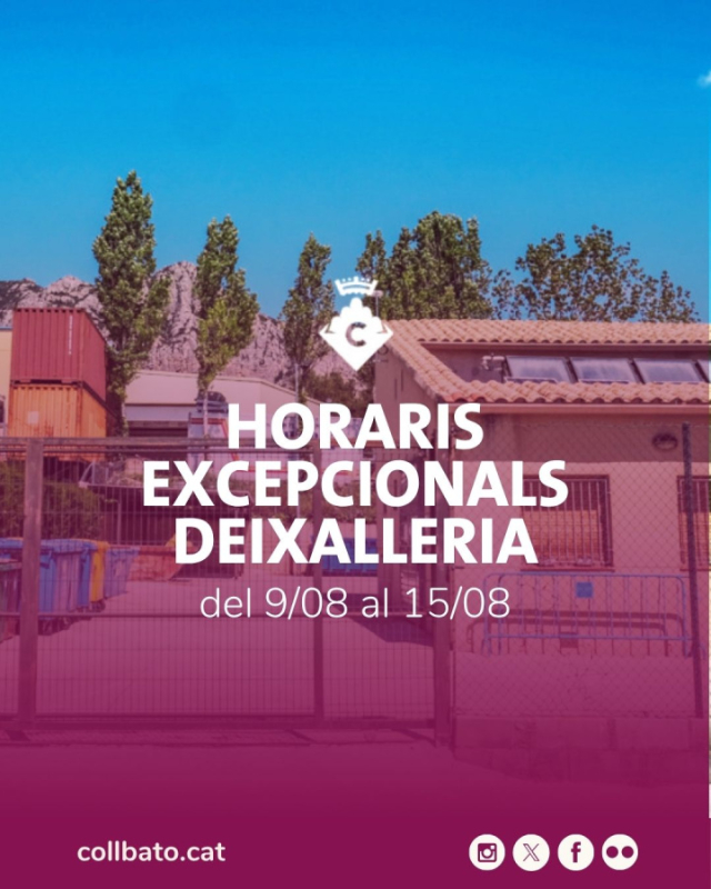Horaris Excepcionals Deixalleria