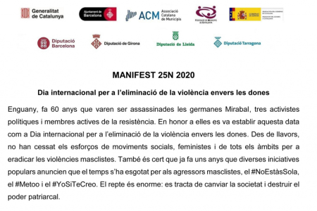 Manifest del Dia internacional per a l’eliminació de la violència envers les dones