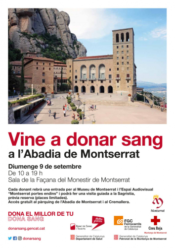 Cartell de la marató de donació al Monestir de Montserrat