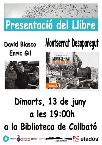 Cartell de la presentació del llibre "Montserrat desaparegut"