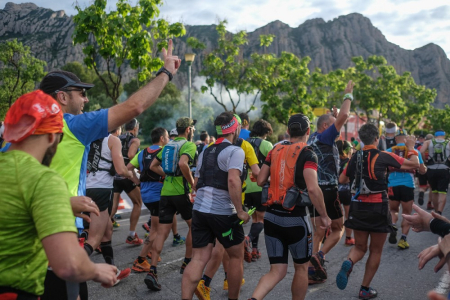Moment de l'edició de l'any passat de La Cursa de l'Alba i La Marató de Montserrat