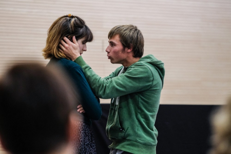 Un moment de la representació teatral