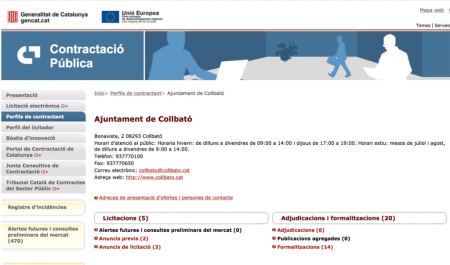 Incidència a la Plataforma de serveis de contractació pública